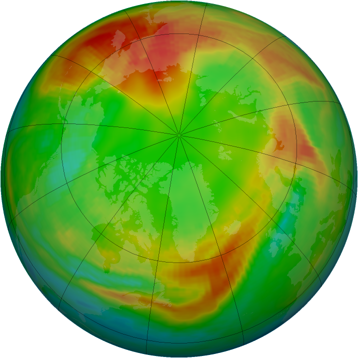 Arctic ozone map for 06 February 1989